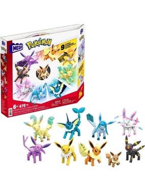 Mega Pokemon Every Eevee Evolution! 9 Figure Building Set - 470 Pieces BRAND NEW